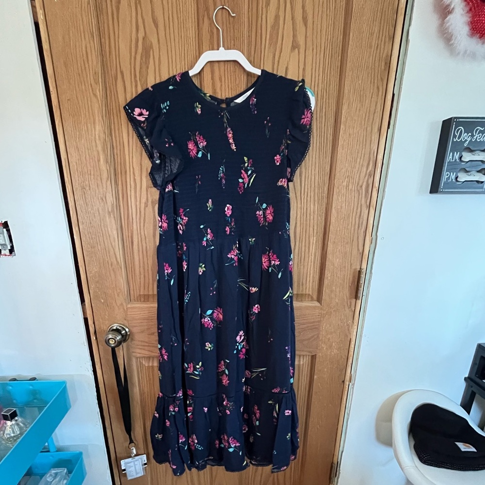 Time and Tru blue floral dress - Size L (12-14)